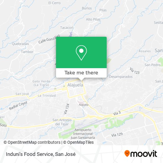 Induni's Food Service map