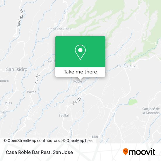 Casa Roble Bar Rest map