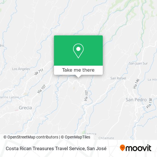 Costa Rican Treasures Travel Service map
