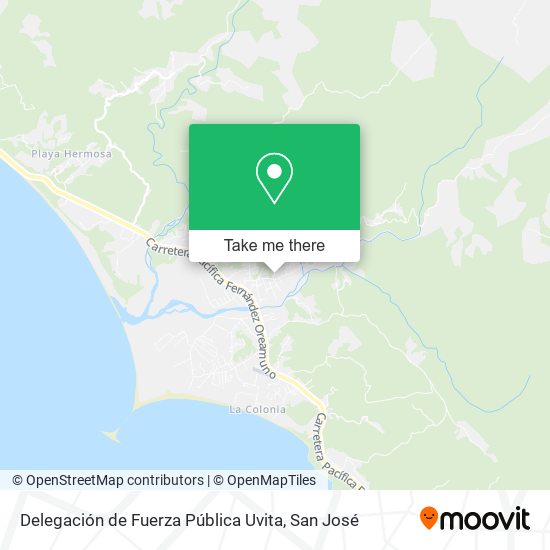 Mapa de Delegación de Fuerza Pública Uvita