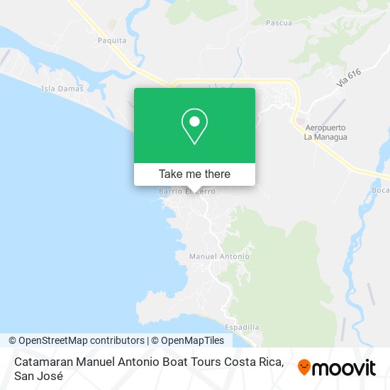 Catamaran Manuel Antonio Boat Tours Costa Rica map