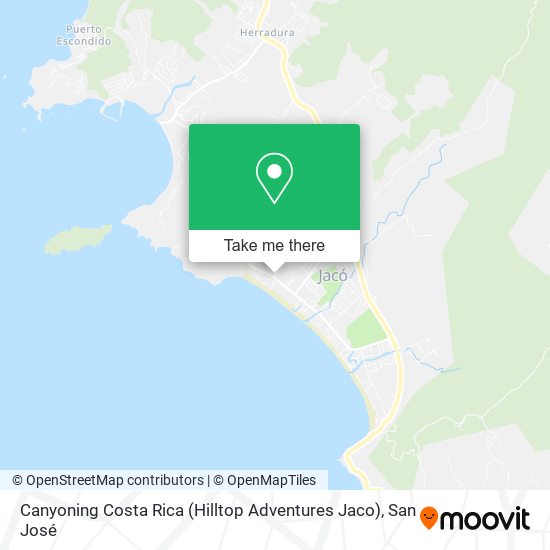 Mapa de Canyoning Costa Rica (Hilltop Adventures Jaco)