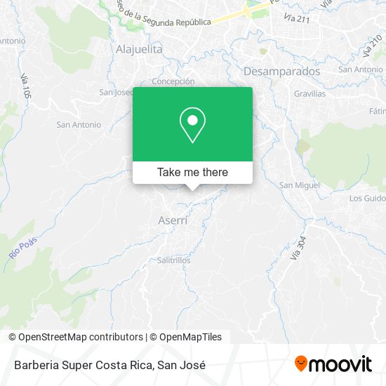Barberia Super Costa Rica map
