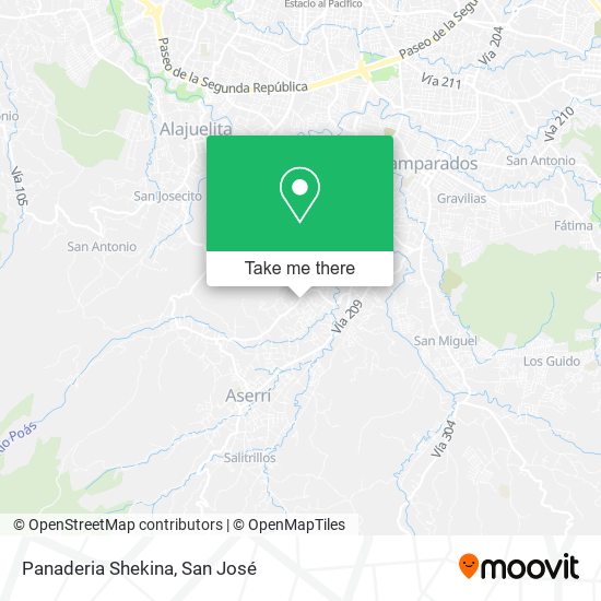 Mapa de Panaderia Shekina