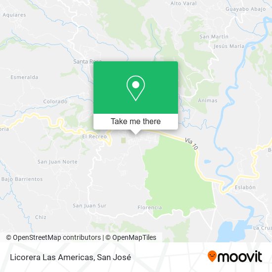 Licorera Las Americas map