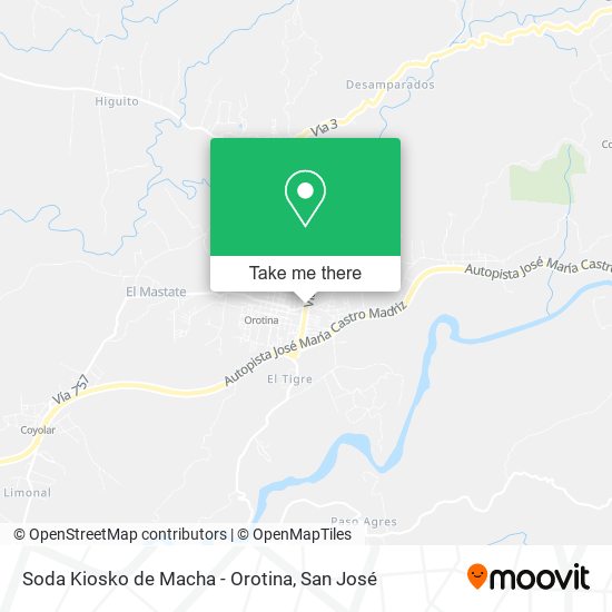 Soda Kiosko de Macha - Orotina map