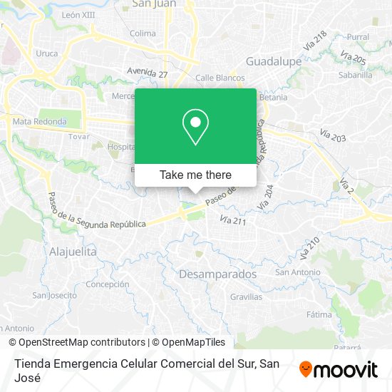 Tienda Emergencia Celular Comercial del Sur map