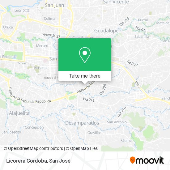 Mapa de Licorera Cordoba