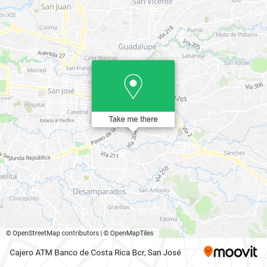Cajero ATM Banco de Costa Rica Bcr map