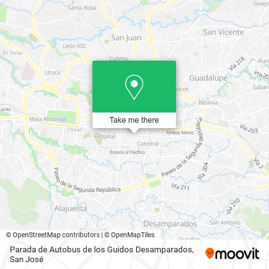 Parada de Autobus de los Guidos Desamparados map