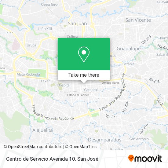 Centro de Servicio Avenida 10 map