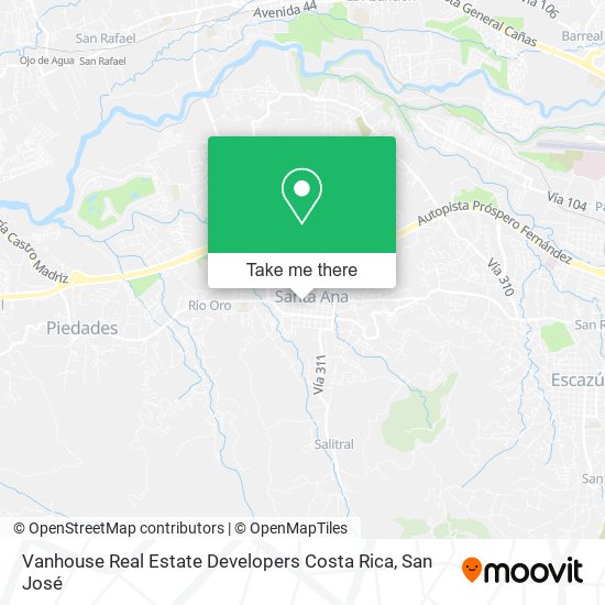 Vanhouse Real Estate Developers Costa Rica map