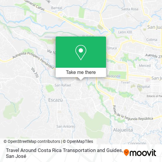 Travel Around Costa Rica Transportation and Guides map