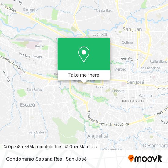 Condominio Sabana Real map