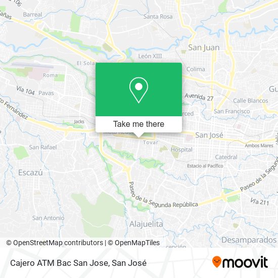 Cajero ATM Bac San Jose map