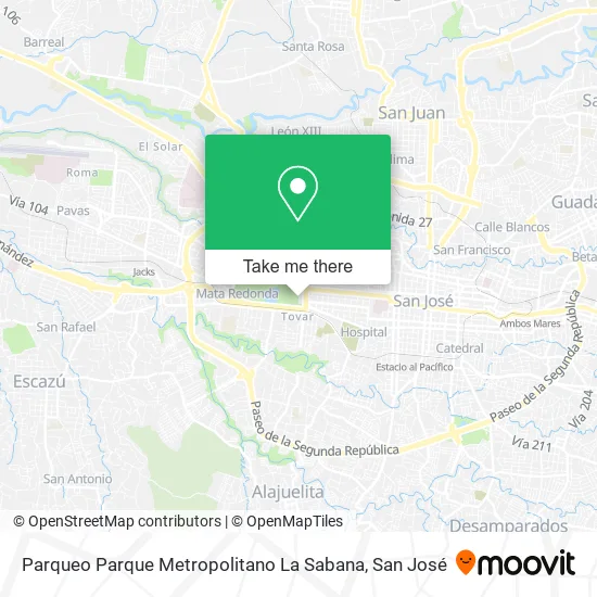 Mapa de Parqueo Parque Metropolitano La Sabana