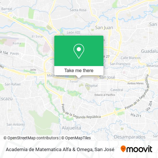Academia de Matematica Alfa & Omega map