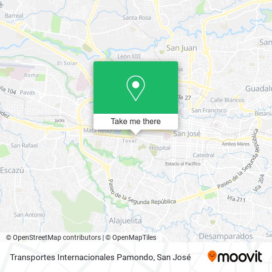 Mapa de Transportes Internacionales Pamondo