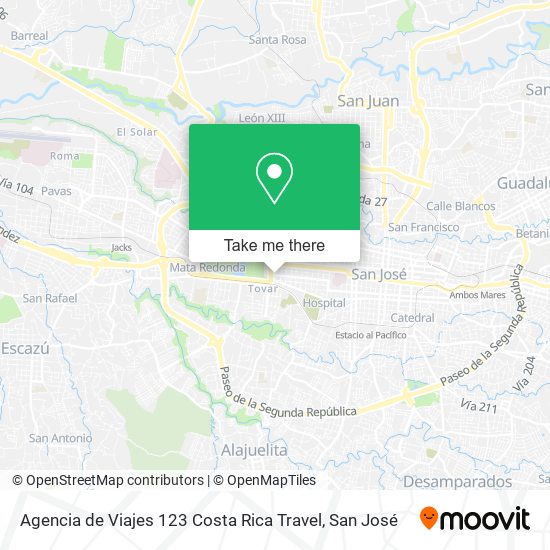 Agencia de Viajes 123 Costa Rica Travel map