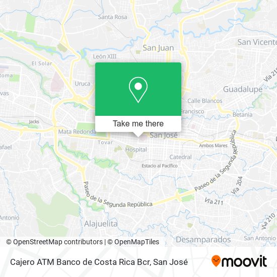 Cajero ATM Banco de Costa Rica Bcr map
