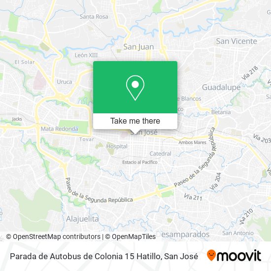 Parada de Autobus de Colonia 15 Hatillo map