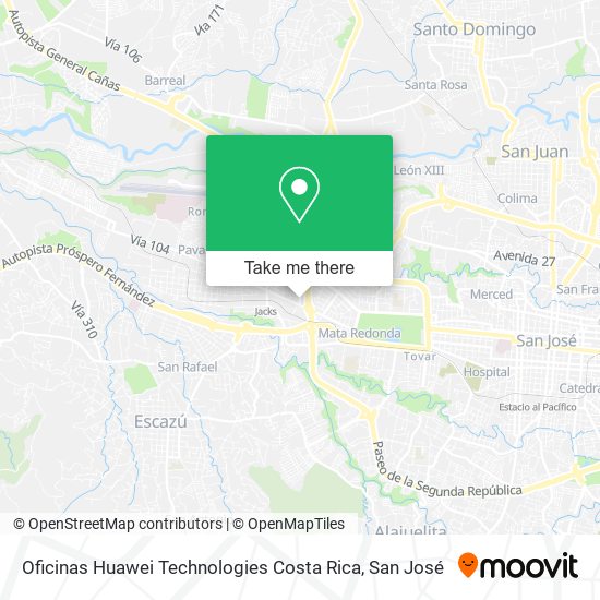 Mapa de Oficinas Huawei Technologies Costa Rica