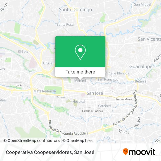 Cooperativa Coopeservidores map