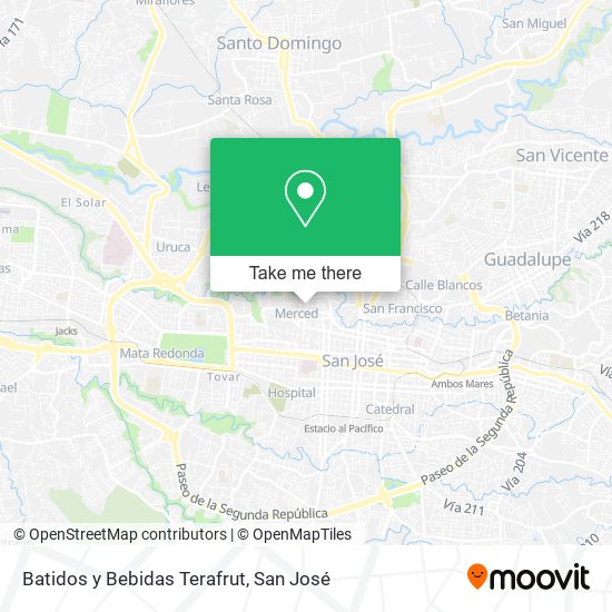 Batidos y Bebidas Terafrut map