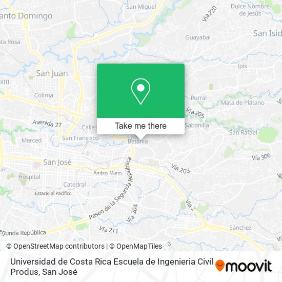 Mapa de Universidad de Costa Rica Escuela de Ingenieria Civil Produs