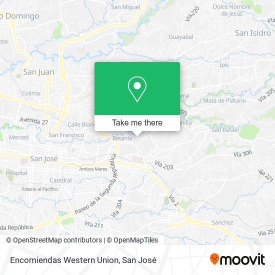 Mapa de Encomiendas Western Union