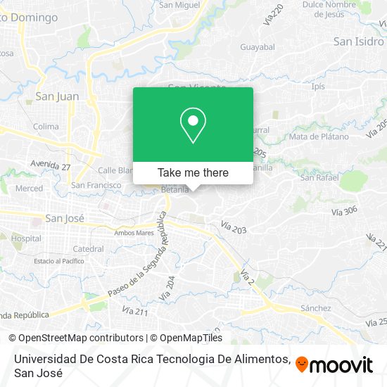 Universidad De Costa Rica Tecnologia De Alimentos map