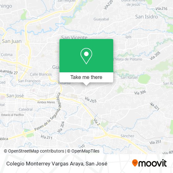 Mapa de Colegio Monterrey Vargas Araya