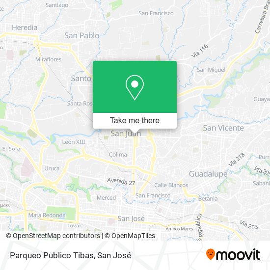 Parqueo Publico Tibas map