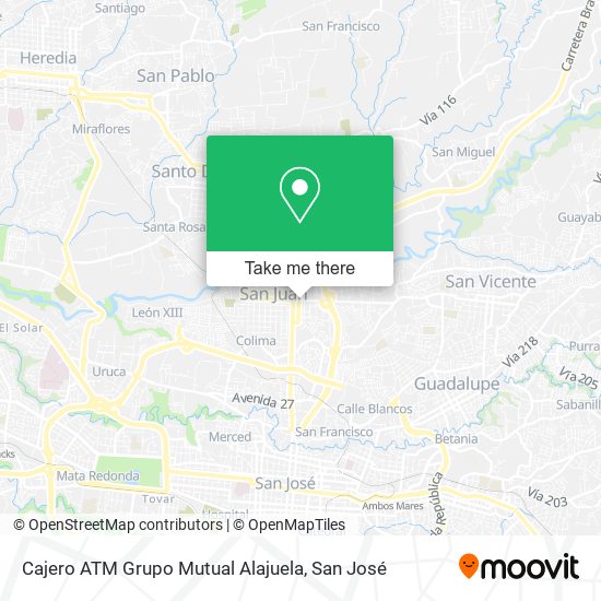 Mapa de Cajero ATM Grupo Mutual Alajuela