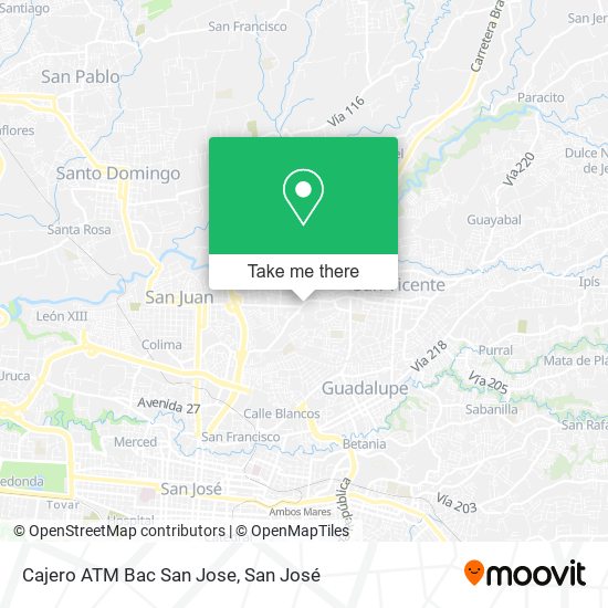 Cajero ATM Bac San Jose map