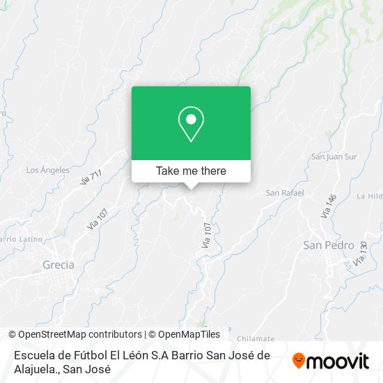 Escuela de Fútbol El Léón S.A Barrio San José de Alajuela. map