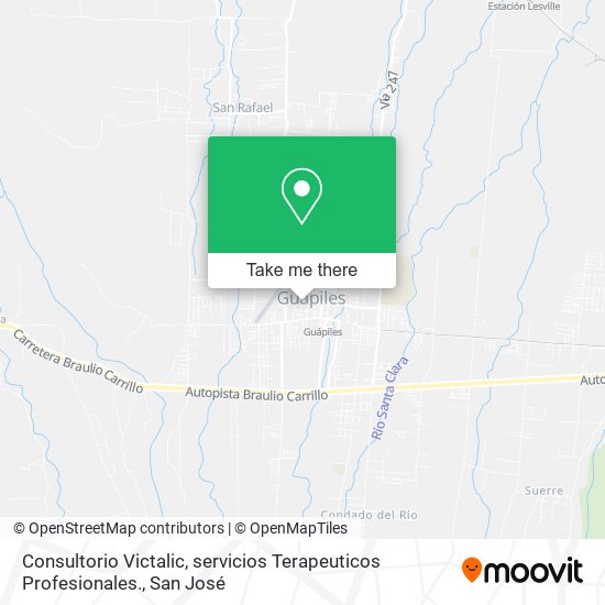 Consultorio Victalic, servicios Terapeuticos Profesionales. map