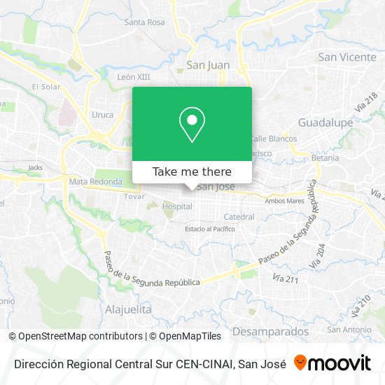 Dirección Regional Central Sur CEN-CINAI map