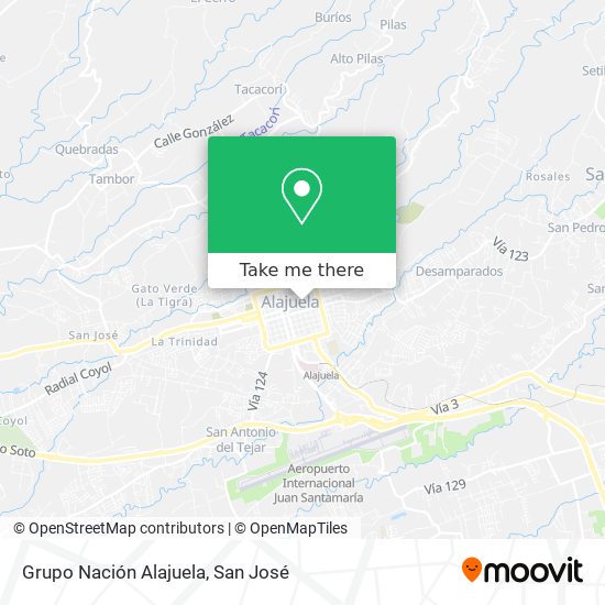 Mapa de Grupo Nación Alajuela