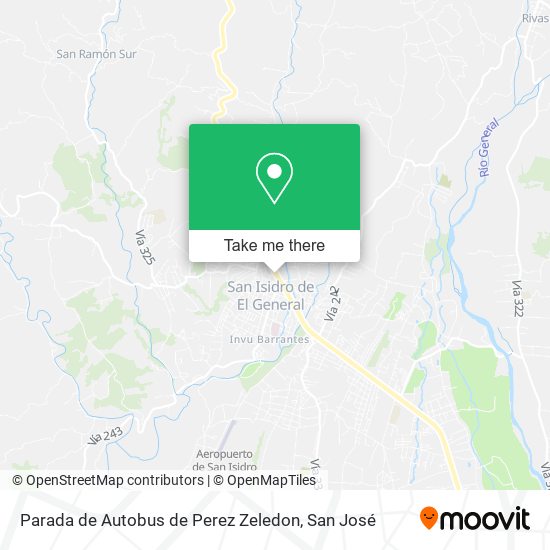 Mapa de Parada de Autobus de Perez Zeledon