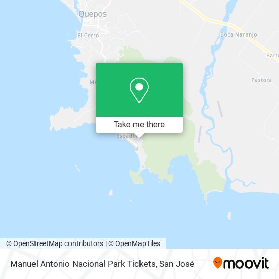 Manuel Antonio Nacional Park Tickets map