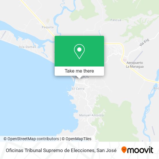 Oficinas Tribunal Supremo de Elecciones map