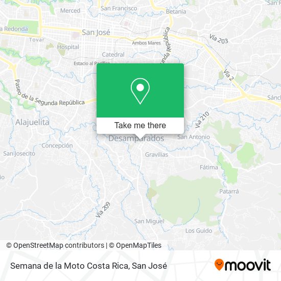 Semana de la Moto Costa Rica map