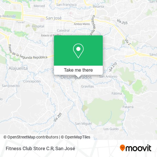 Fitness Club Store C.R map