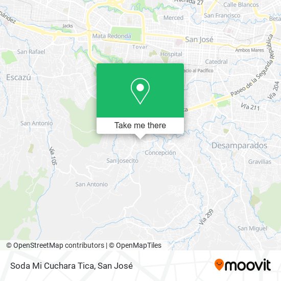 Mapa de Soda Mi Cuchara Tica