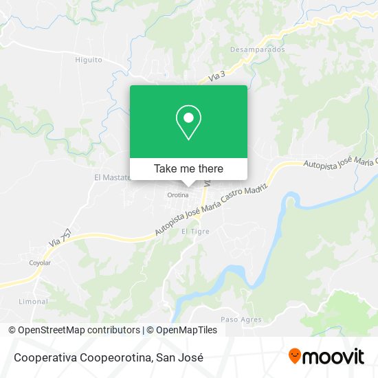 Cooperativa Coopeorotina map