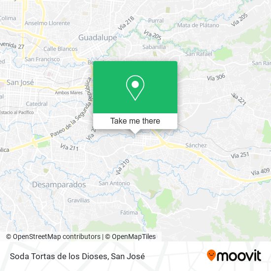 Mapa de Soda Tortas de los Dioses