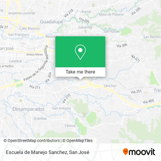 Escuela de Manejo Sanchez map