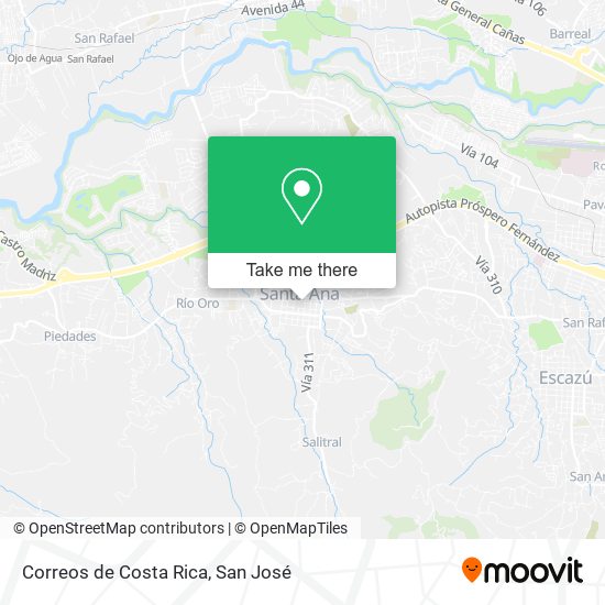 Mapa de Correos de Costa Rica