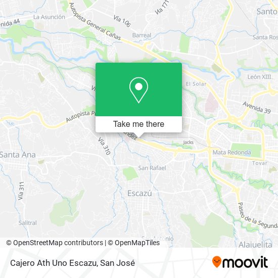 Cajero Ath Uno Escazu map